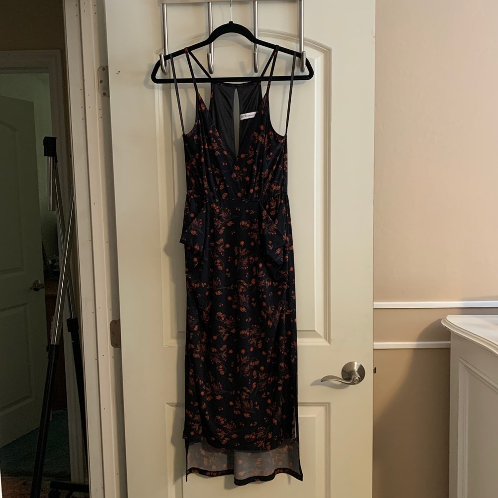BCBGeneration Printed Faux Wrap Midi Dress